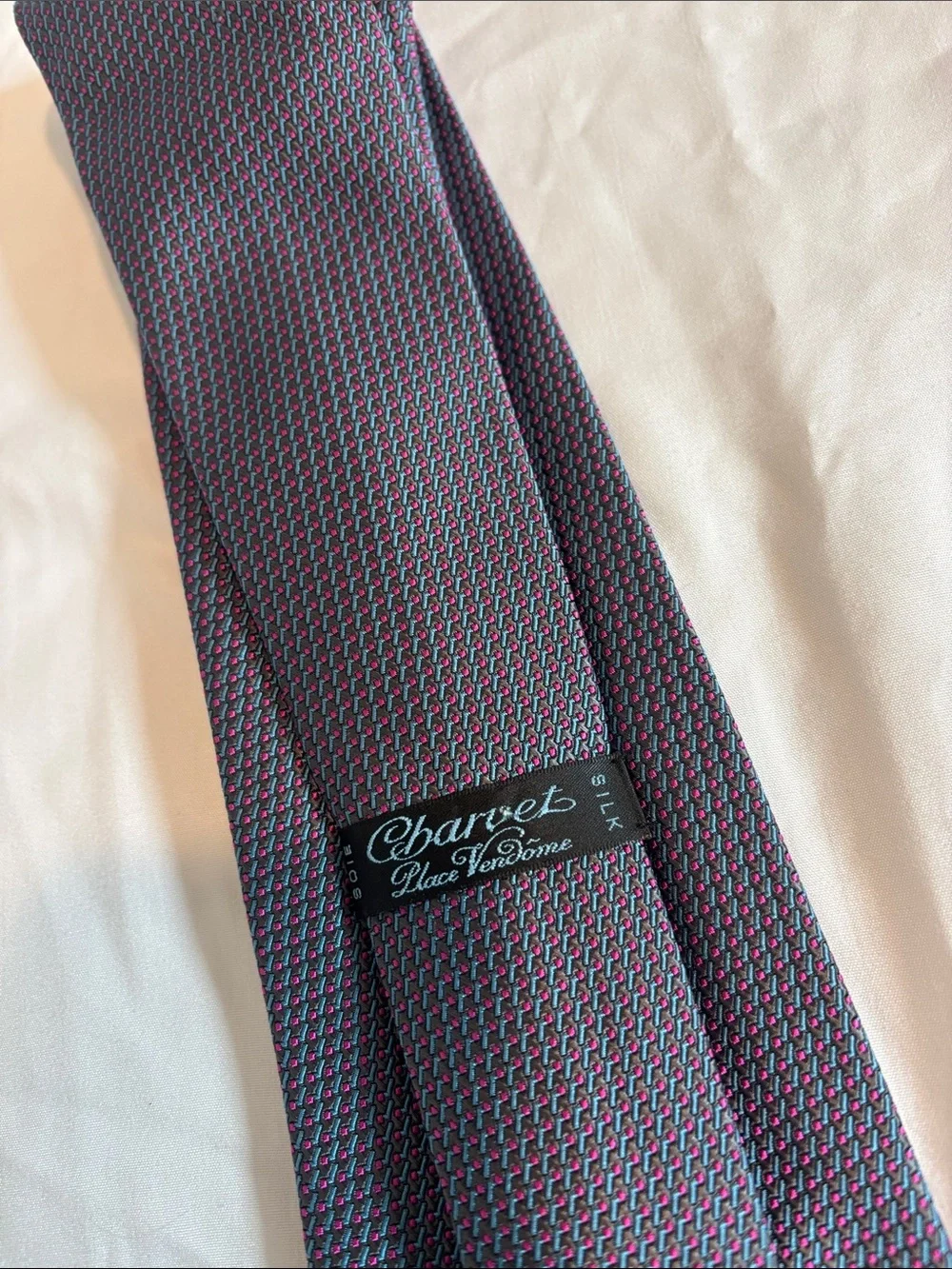 Charvet Men's Classic Textured Purple Tie
